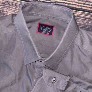 UNTUCKit Slim Fit Long Sleeve Button Down Shirt Size Medium Gray Sangiovese-WF